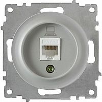 Розетка компьютерная без рамки OneKeyElectro Florence 1-м. RJ45 5e серый картинка